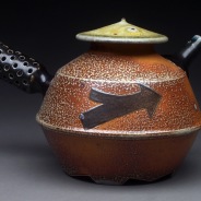 Teapot with Side Handle, Soda Fired Stoneware, 5x6x5