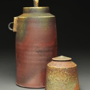 Thermos Form, Wood Fired Reduction Cooled Stoneware, 9x5x4
